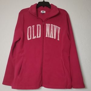 Old Navy Full Zip Fleece Sweater, Size Large